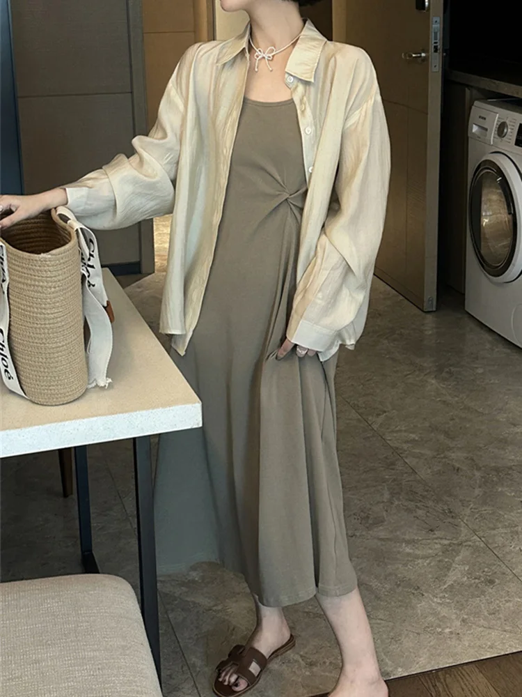 

Stylish Summer Outfit Women's Sleeveless Neck Two-Piece Set Beautiful Sunscreen Vest Dress Complete Set Fashionable 2026