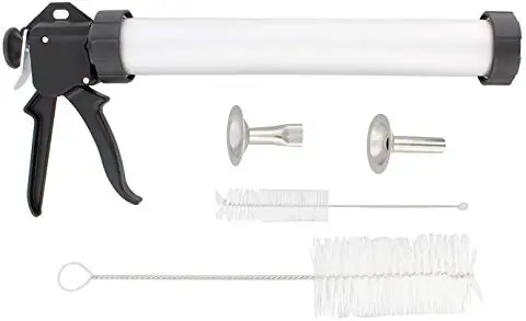 1.5lb Capacity Pistol Maker Easy Clean Aluminum Beef Stick Attachment & Flat Strip Shooters Beef Jerky Gun