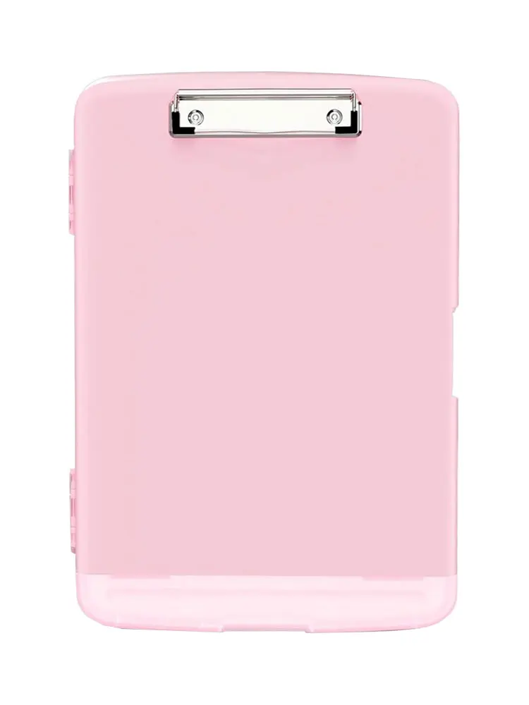 Dossier multifonctionnel double couche en plastique PP 1 pièce avec compartiment de rangement, fente pour stylo et trombone, léger et portable.