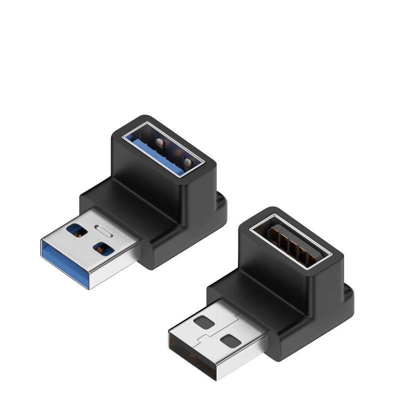 USB 3.0 ذكر إلى أنثى 90 درجة الزاوية اليمنى تمديد محول USB الصعودي الكوع محول 10Gbps لأجهزة الكمبيوتر المحمول موصل تحويل