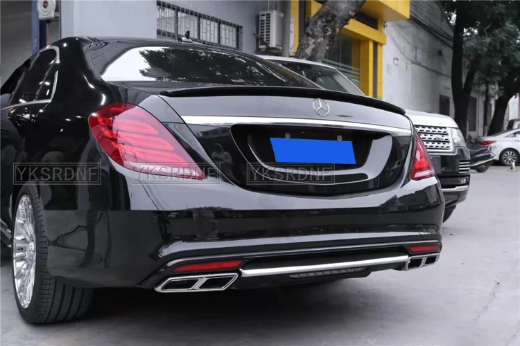 Carbon Fiber Car Rear Spoiler For Mercedes-Benz S Class W222 S500 S63 S65 AMG Coupe 2D 2014-2018 Trunk Spoiler Boot Lip Wing