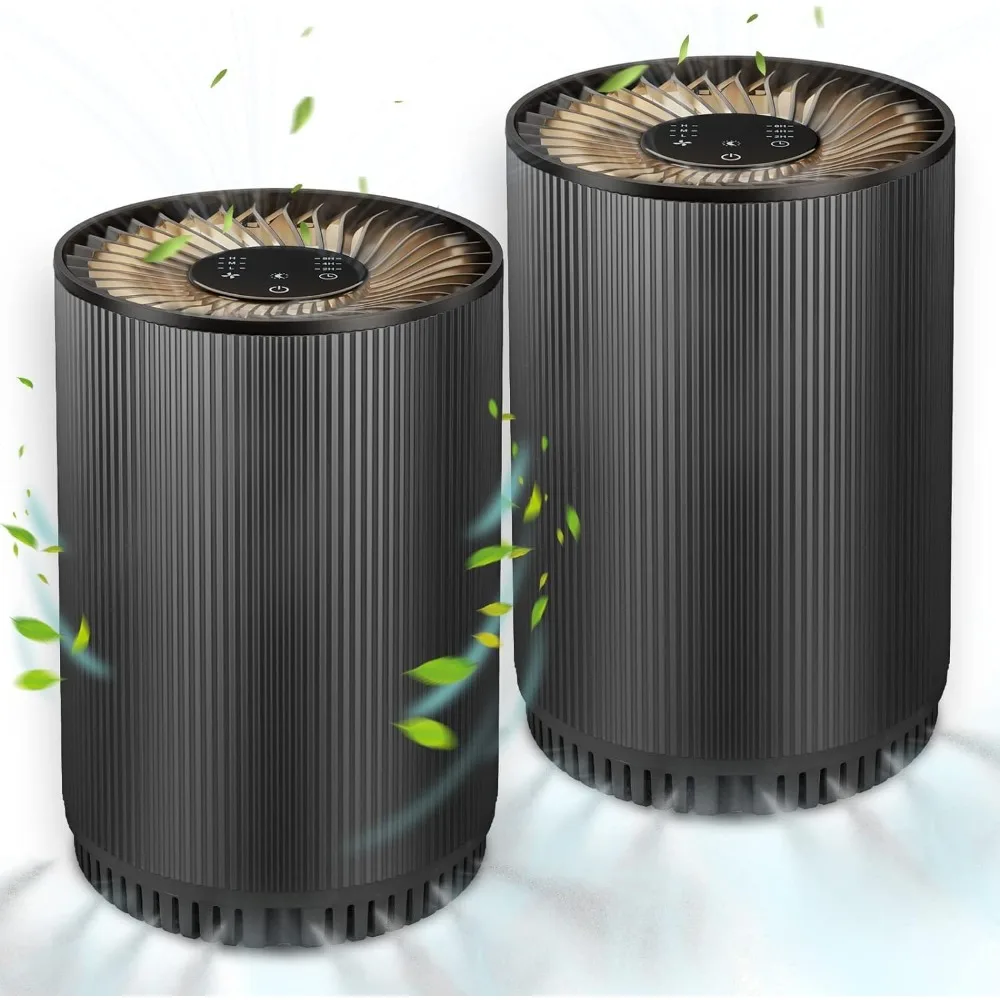 2 Pack Air Purifiers for Bedroom up to 690ft², H13 True HEPA Filter Air Cleaner Purify 99.97% Micron Particles/Bad Air/Smoke...