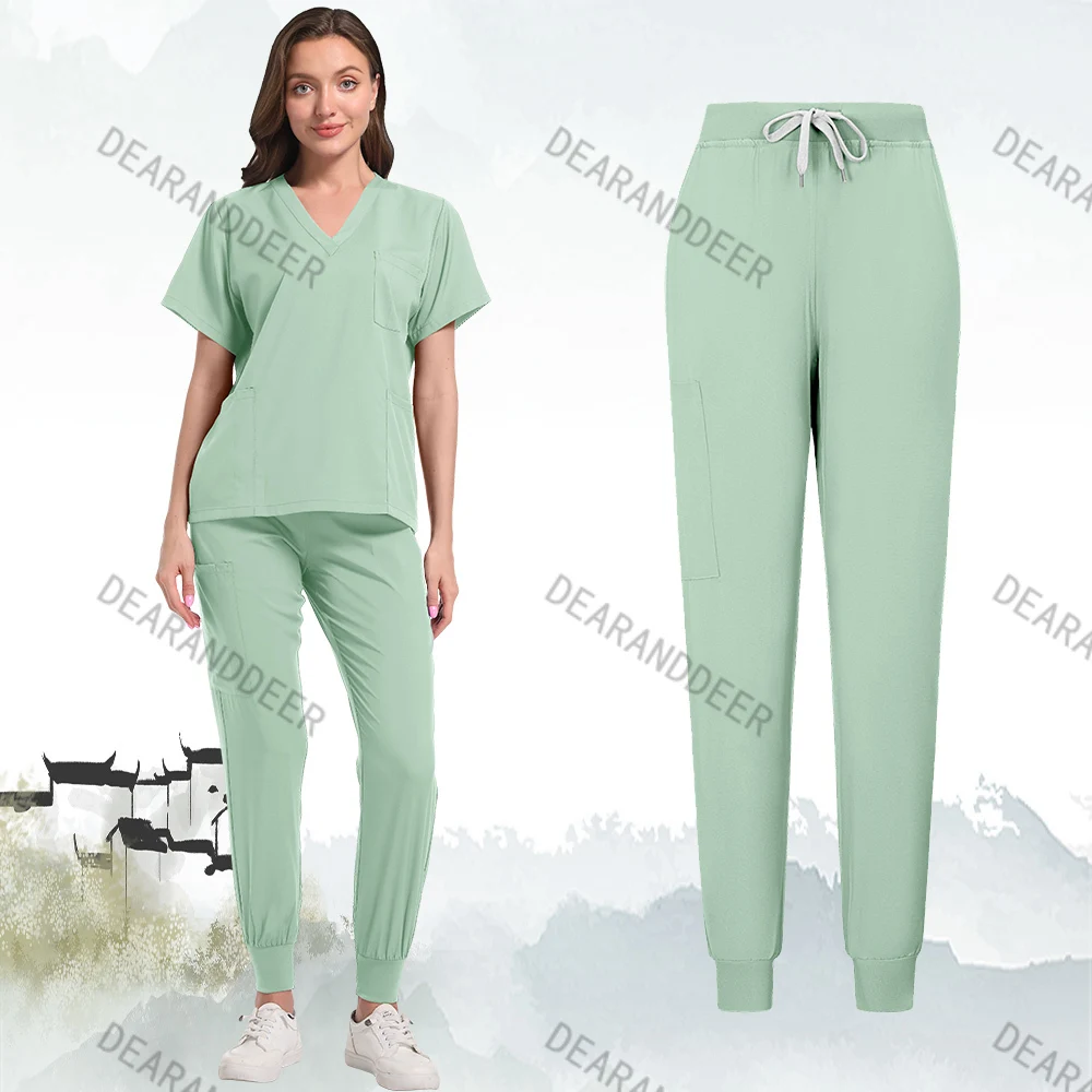 Women's doctor clinical surgery dental clinic jogging pants, pet hospital beauty salon set spa work uniform nurse accessories