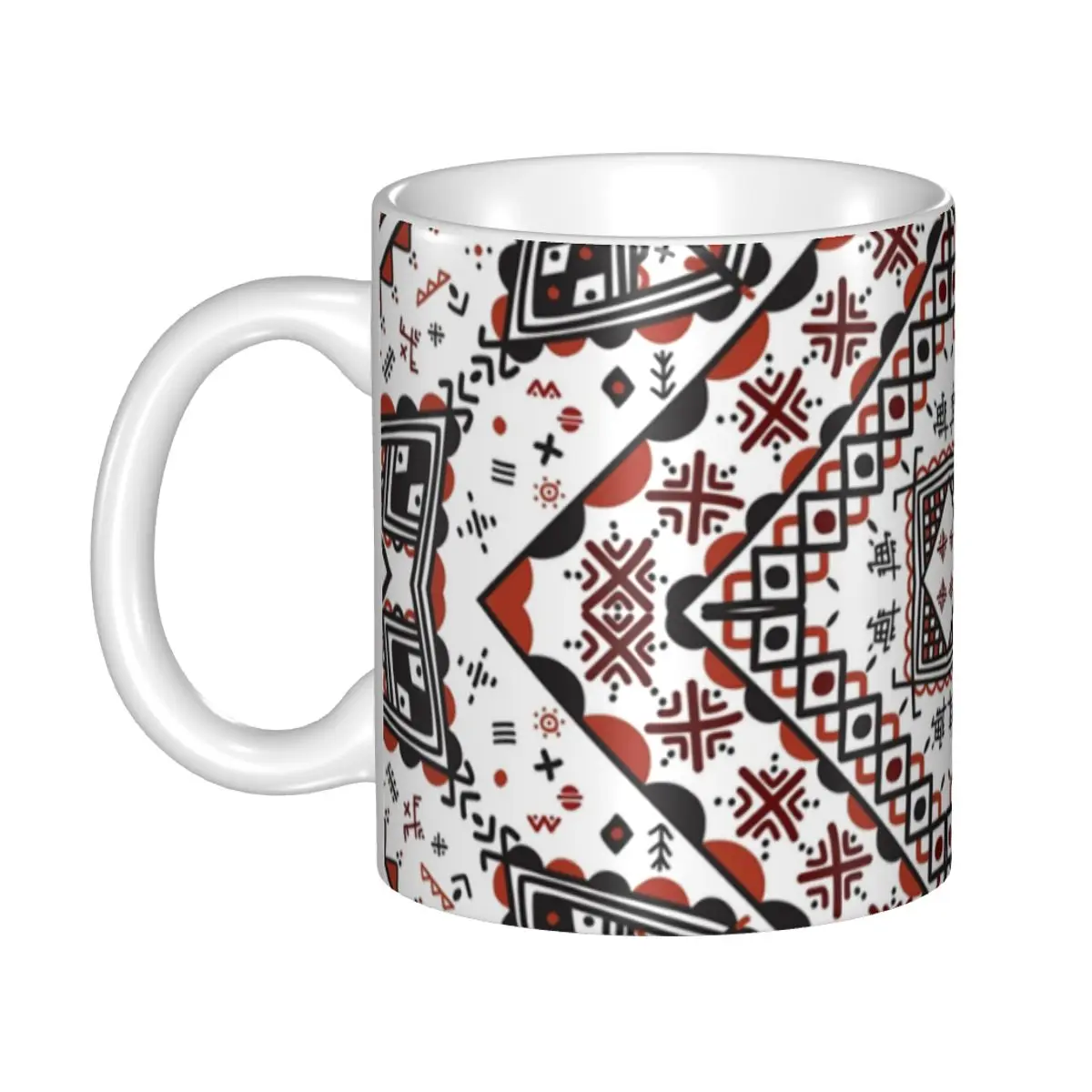 

Kabyle Pottery Berber Motifs Coffee Mug DIY Custom Amazigh Geometric Pattern Ceramic Mug Cup Creative Gift