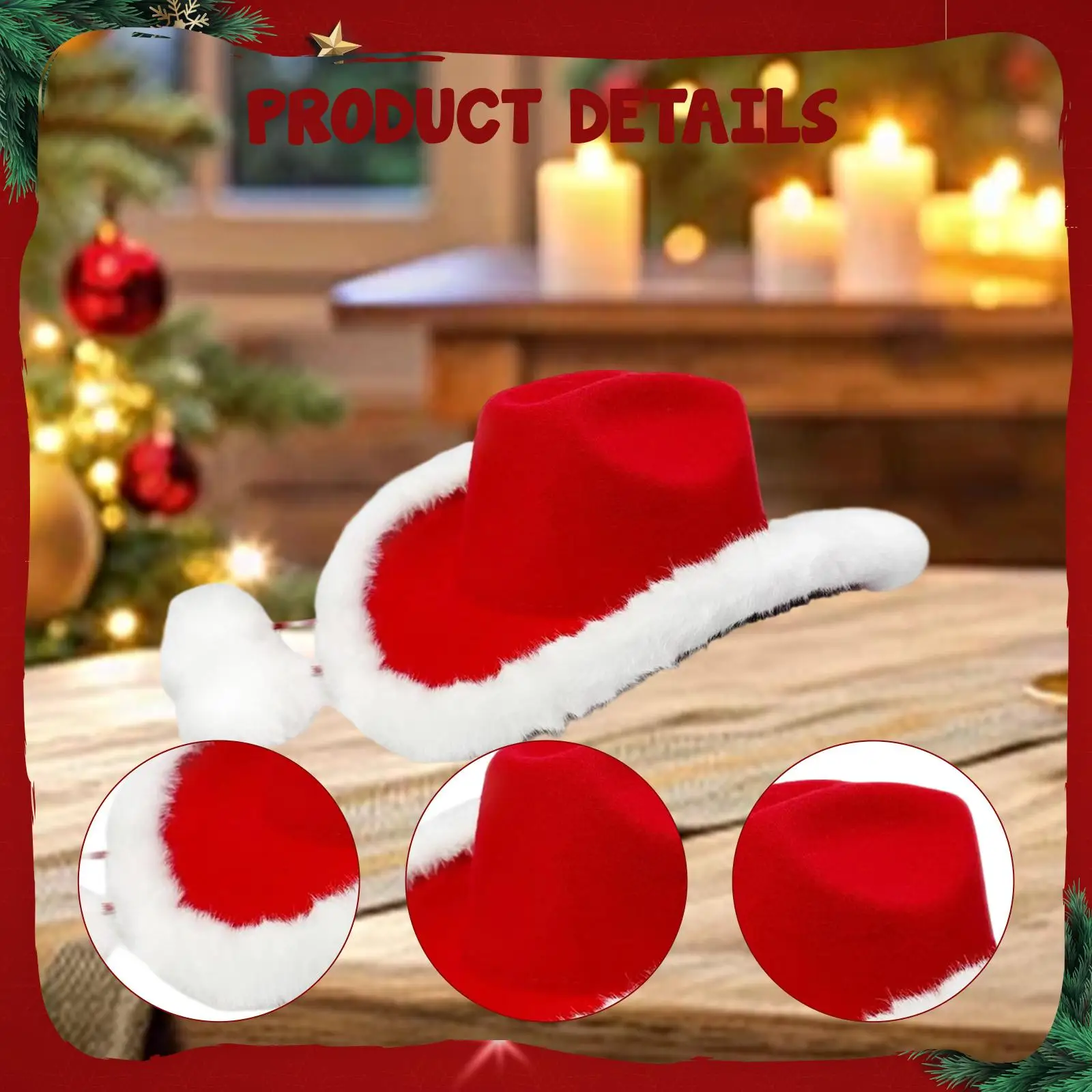 Kerst Cowboyhoed Kerst Cowgirl Hoed voor Verkleden Kostuum Accessoires Cadeau