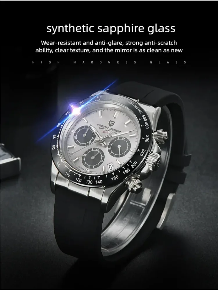 PAGANI Men's Quartz Watch Classic Fashion Sapphire Mirror Waterproof Watch 40MM Dial Multifunctional Chronograph Casual Watch.