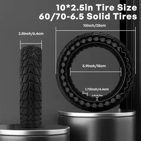 10 Inch Electric Scooter Solid Honeycomb Tire 10*2.5 Rubber Outer Tire, Suitable for Ninebot Max G30/G30E/G30LP/Electric Scooter
