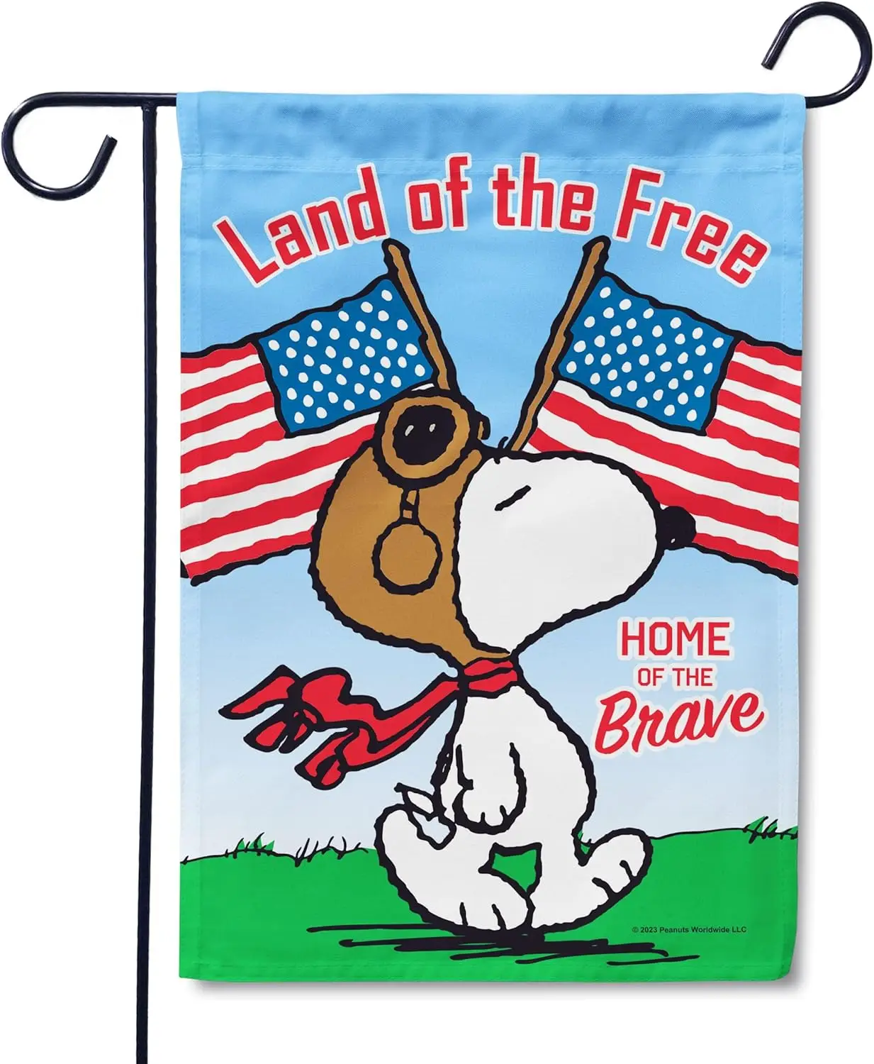 Flagology.com, PEANUTS®, PEANUTS® Land of the Free – Garden Flag 12.5 x 18, Outdoor Flag, Exclusive Premium Fabric, Offic