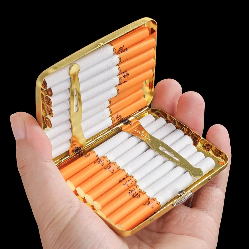 Unique Metal Mirror Cigarette Case Gold Retro Portable Pocket Cigaret Pack Cigarette Boxes Man Smoker Gift