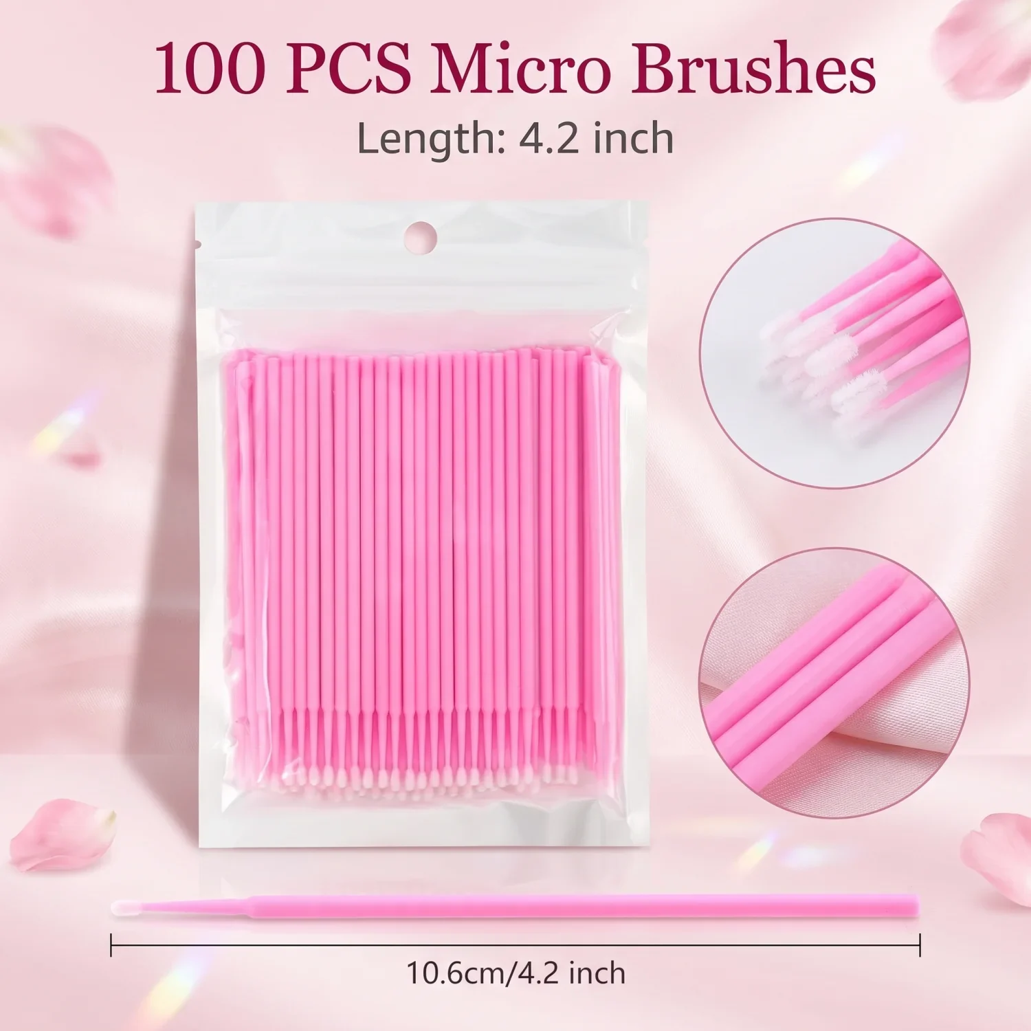 200/400Pcs Disposable Makeup Tool Set (Lip Brushes + Eyelash Brushes + Micro Swabs) – For Lipstick/Eyeshadow Application ,Lashes