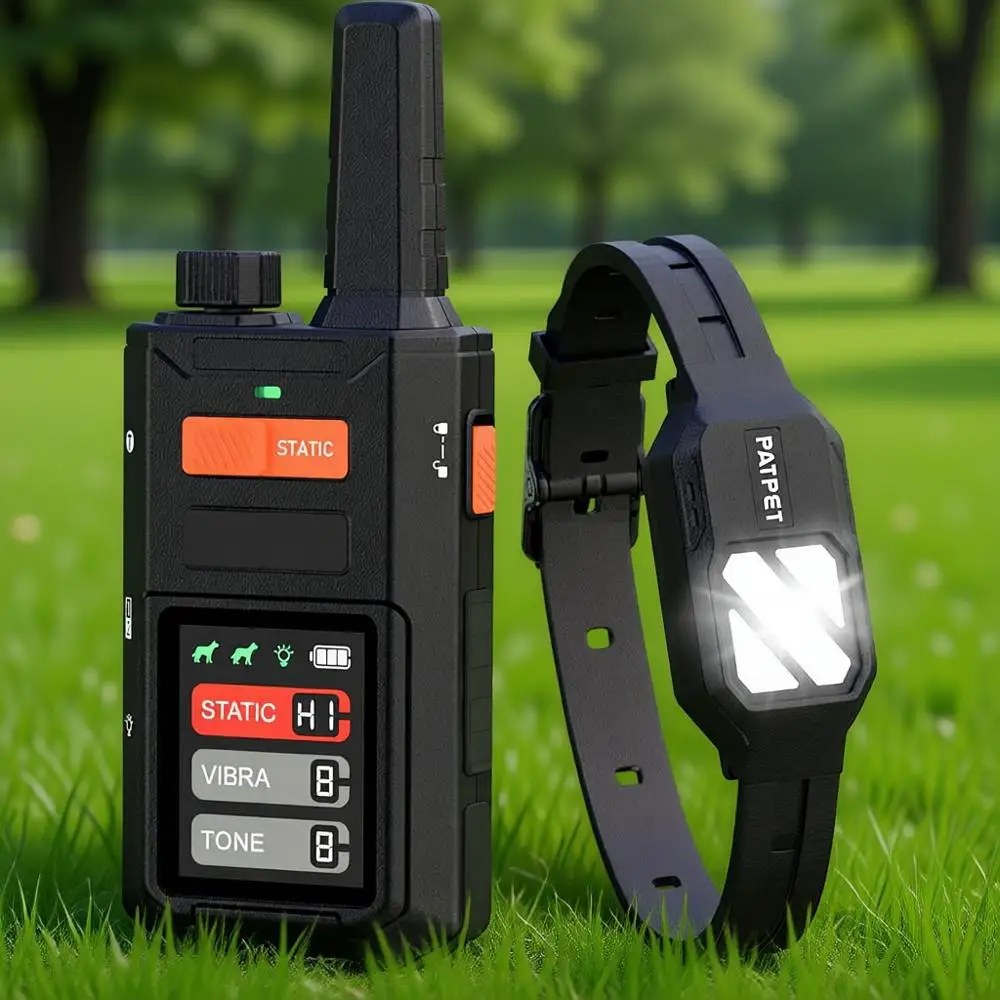 

Dog Training Collar with Night Lights - Waterproof E Collar for Dogs Training, Rechargeable Electric Training Collar with 119 Le