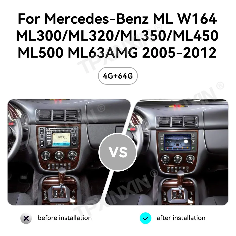 Android 13 Auto Carplay For Mercedes Benz ML W164 ML300 ML320 ML350 ML450 ML500 ML63AMG 2005-2012 Car Radio 8