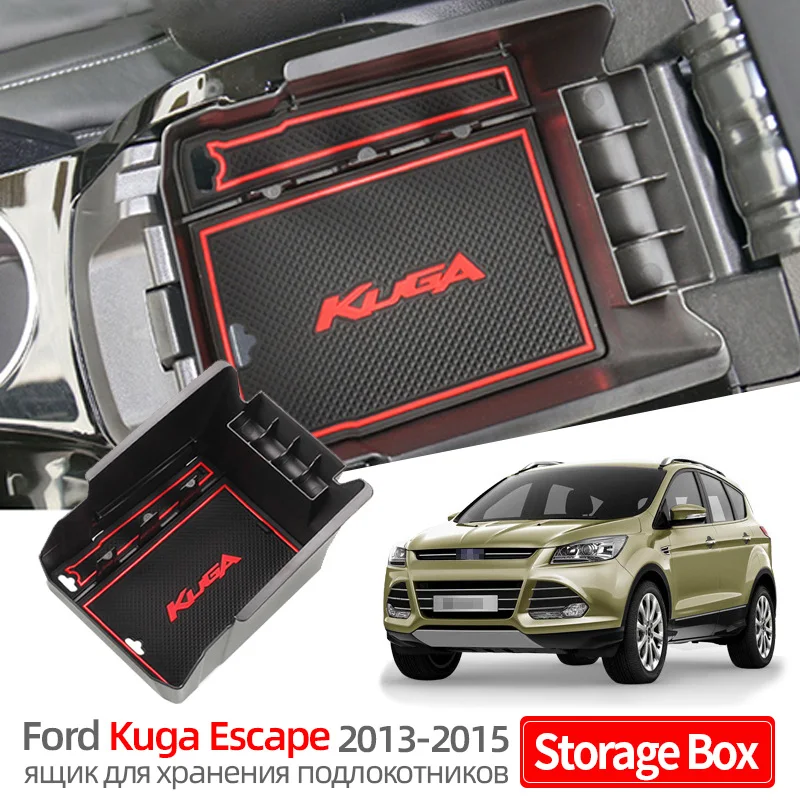 For Ford Kuga Escape 2013 To 2015 Car Central Armrest Box Door Glove Storage Box Organizer Tray Holde Auto Parts