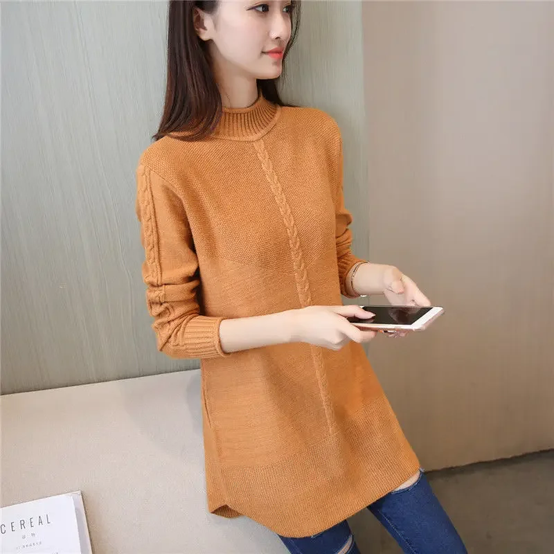 Vy1070 2020 wiosna jesień zima nowa moda damska casual ciepły ładny sweter kobieta kobieta OL golf oversize sweter — zdjęcie 3