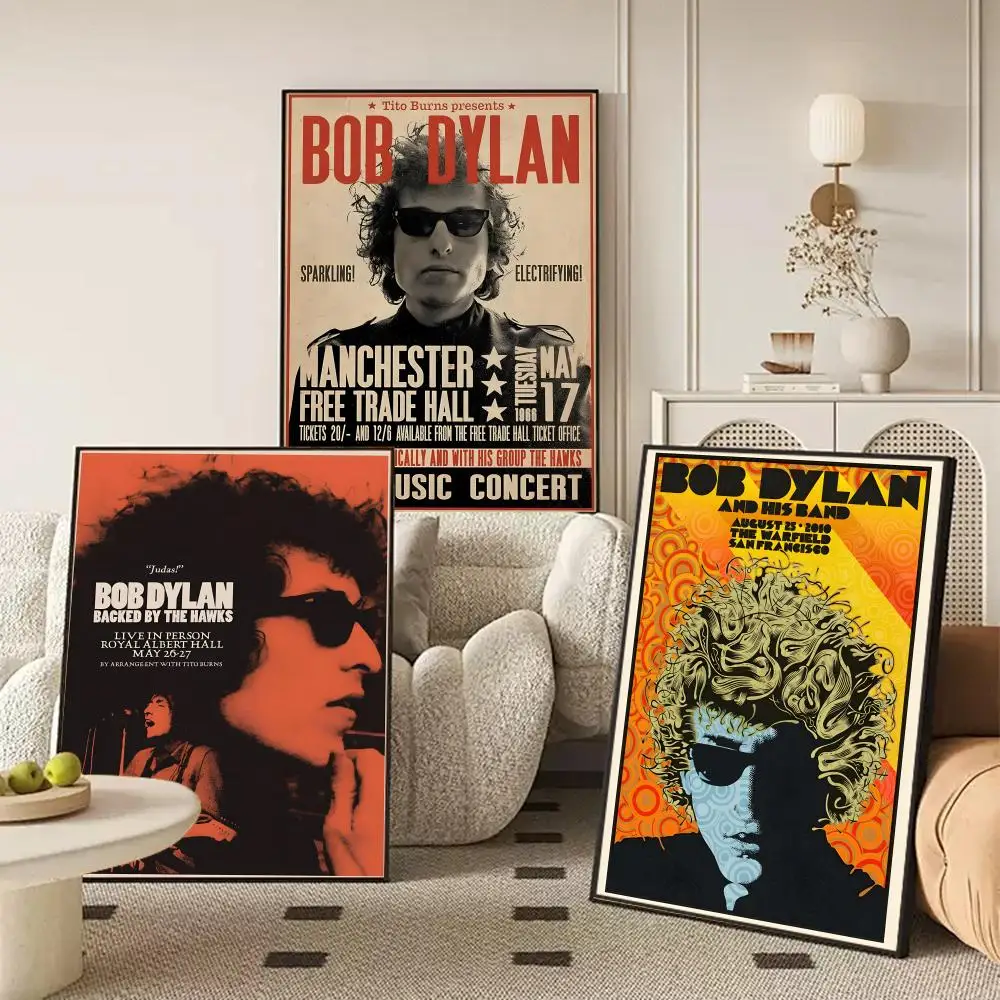 Singer B-Bob Dylan Poster Removable Wall Sticker Mural for Living Room – Art Poster Home Decoration Decal