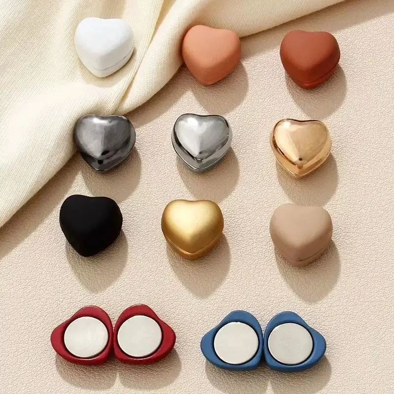 New Heart Shaped Magnetic Shirt Clasp No-Mark Invisible Shirt Neckline Fastener Mini Clothing Closure Clip Daily Outfits
