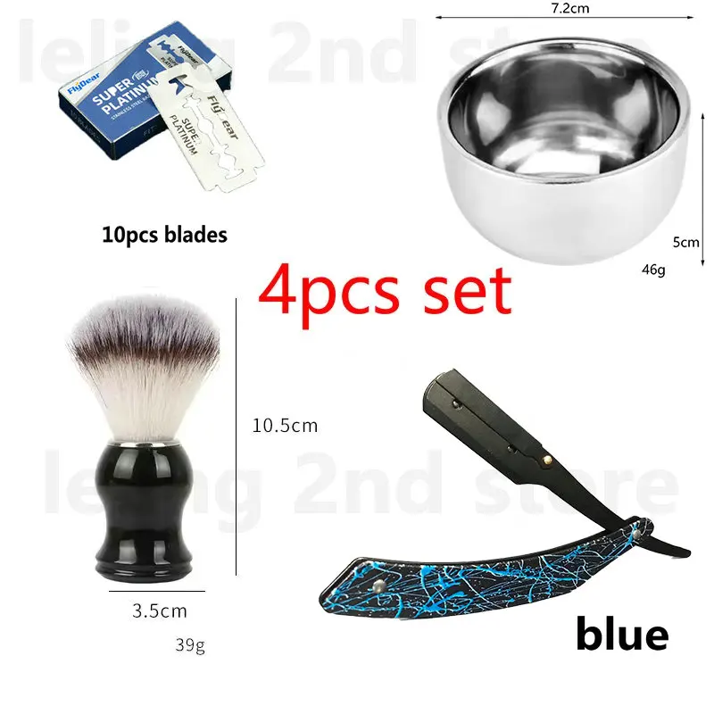 ماكينة حلاقة رجالية من صالون الحلاقة بحافة مستقيمة سكاكين ماكينة حلاقة يدوية لحلاقة اللحية والعناية شفرات قابلة للاستبدال هدية للرجال