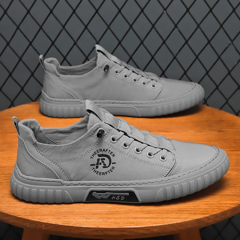 

Модная мужская парусиновая обувь, удобная дышащая повседневная обувь из ледяного шелка на плоской подошве, мужские уличные слипоны больших размеров, Zapatillas