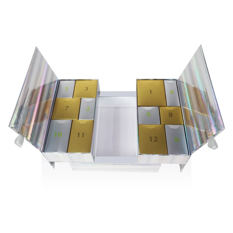 2025High-end Christmas Advent Calendar Box Customization Double Door 24 Day Stud Earrings Necklace Calendar Box - Image 4