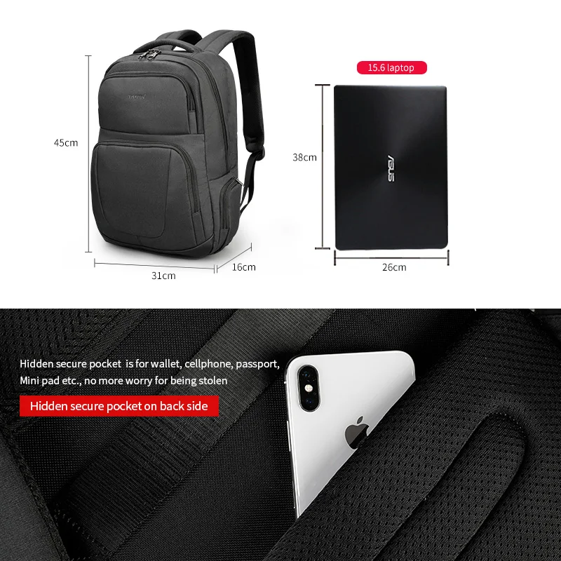 Lifetime Warranty Male Travel Backpack For Men 14 15.6inch Laptop Backpack Men Wireless/USB Charging  Backpack For School Bags