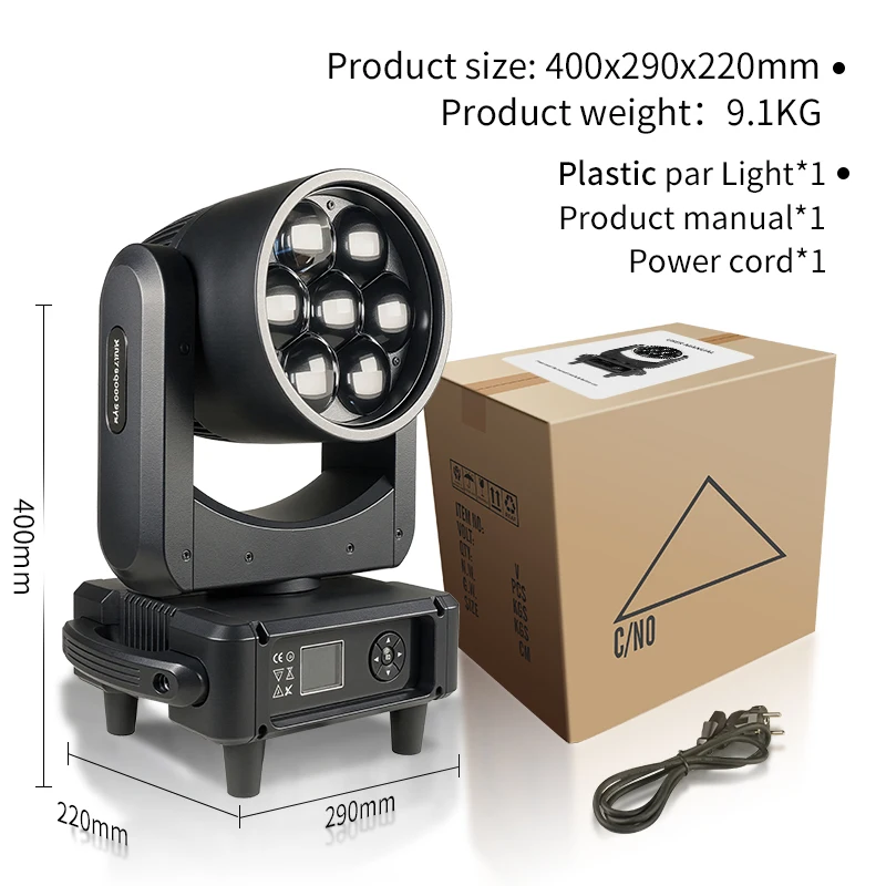 Aicpose 7X60W Pixels Control Bee Eye Moving Head Light With LED Ring CTO Beam Wash Zoom Effect Stage DJ Disco Wedding Club