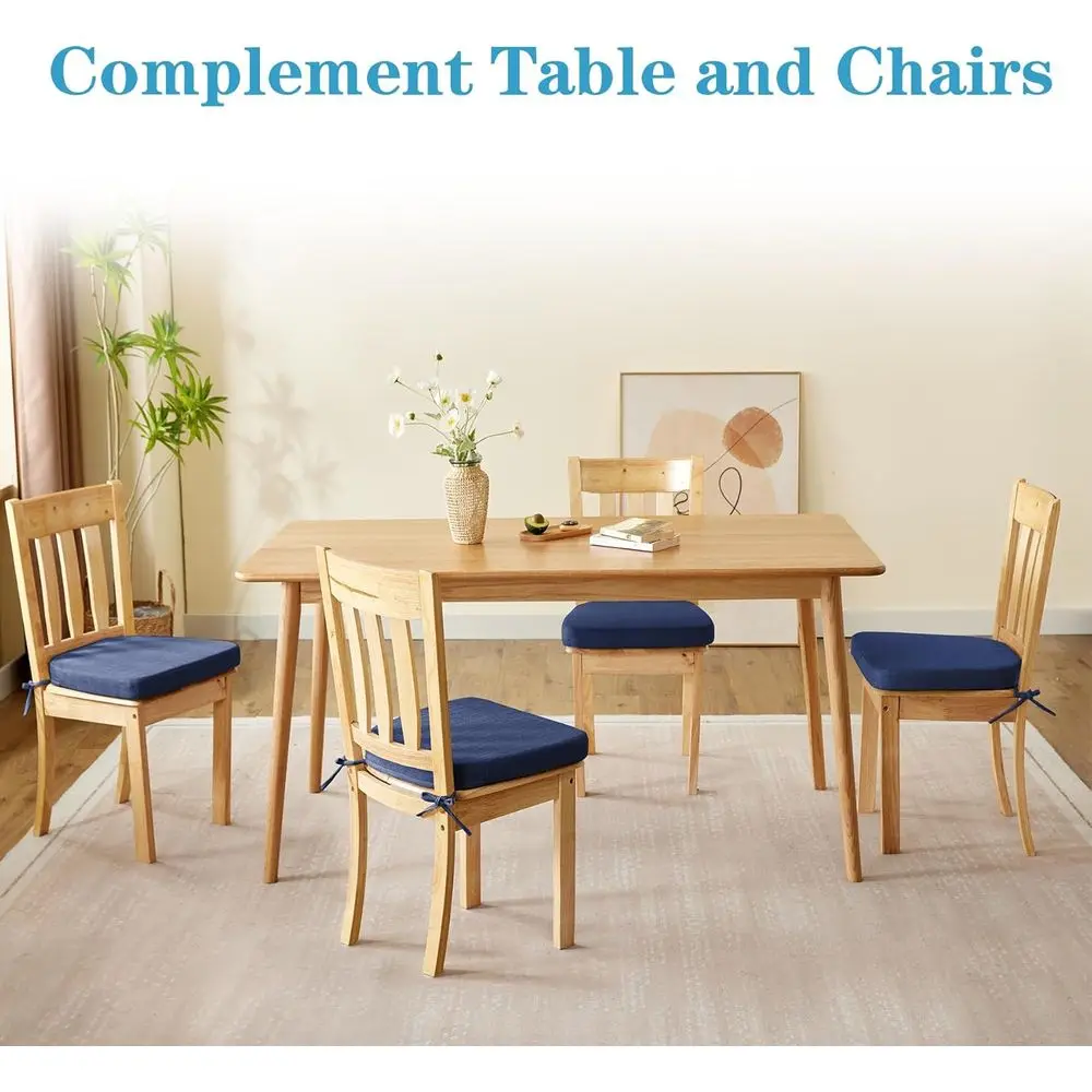 Chair Cushions for Dining Chairs Set of 6, Non Slip Kitchen Chair Pads, 17" x 16" x 2", Indoor Dining Chair Cushions with Ties,