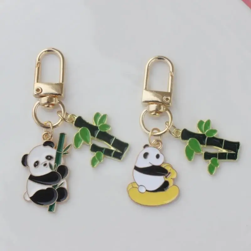 Panda Metall-Schlüsselanhänger Niedlicher Cartoon-Stil Anhänger Taschenanhänger für Accessoires – Detail 5