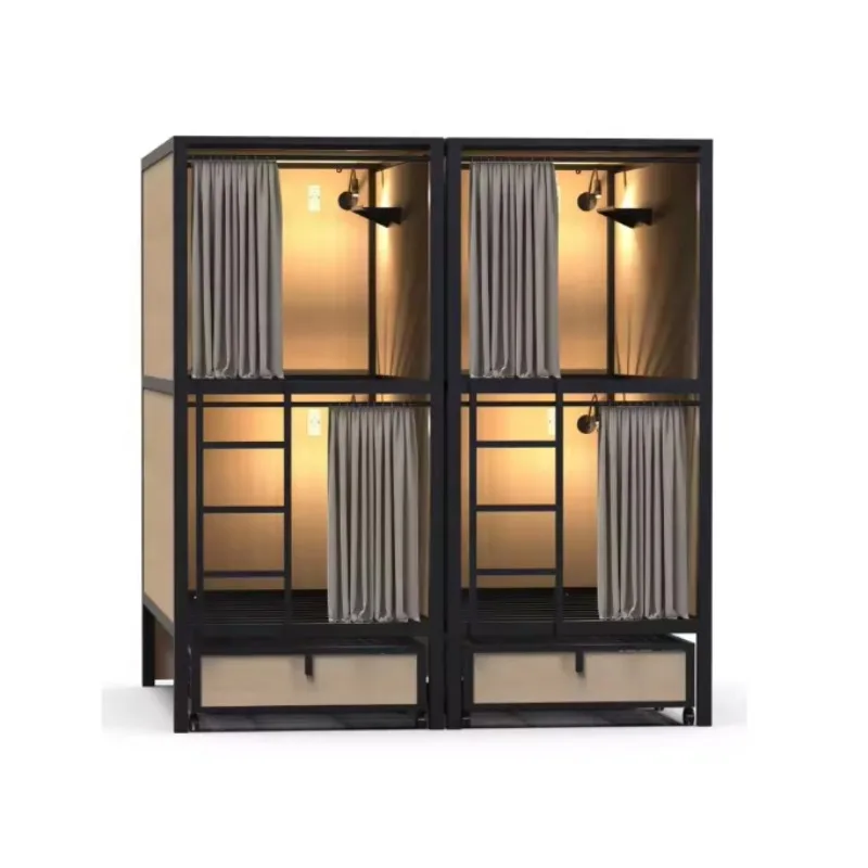 Full Size Sleeping Pods Bunk Bed Container Space Capsule Hotel Bed for Sale Hotel Furniture Sets Sleeping Pod Smart Capsule Bed