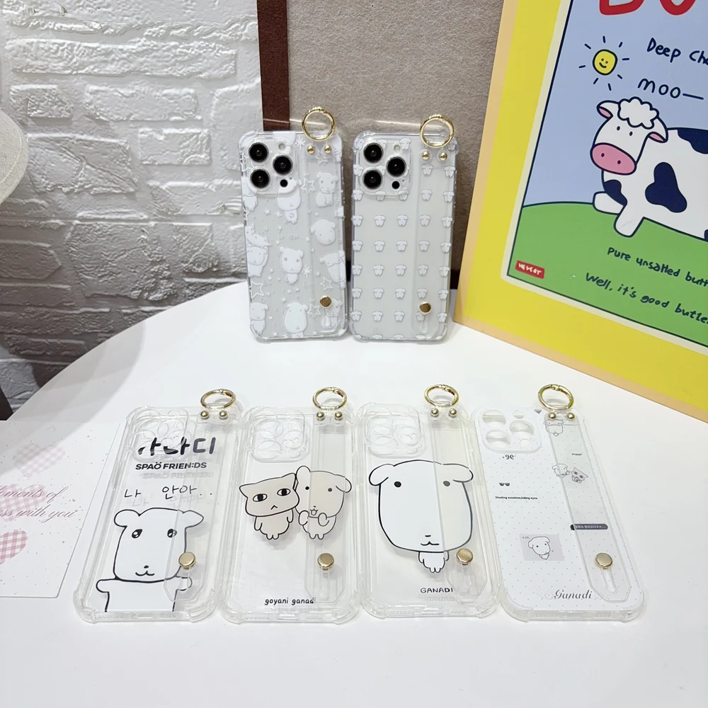 For OPPO Realme 16 14 12 10 9i C2 C30 C31 C35 C33 C71 C85 NARZo 50A 50i GT NEO5 Big headed Dog Case Wrist Strap