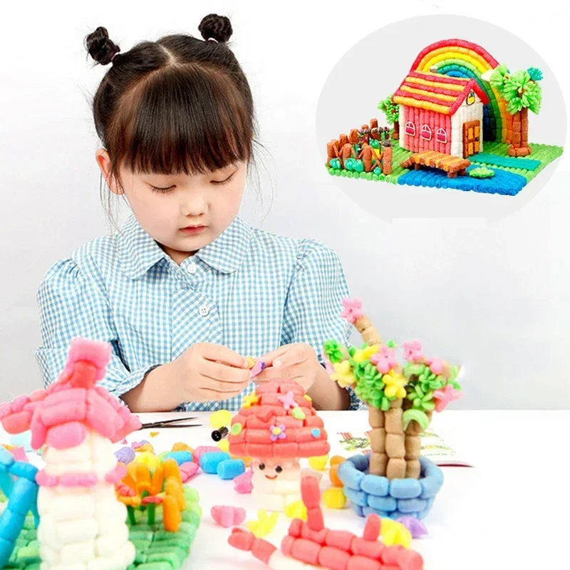 500PCS Handmade DIY Starch Kids Colorful Building Blocks Magic Corn Plasticine Children Child Toy Creation Toy Festival Gift