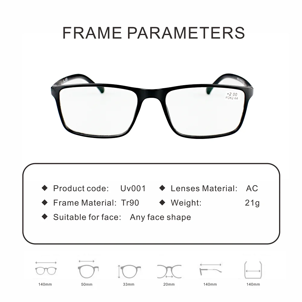 Anti Blue Light Reading Glasses for men Business Plastic Titanium Computer glasses Ultraviolet-proof UV400