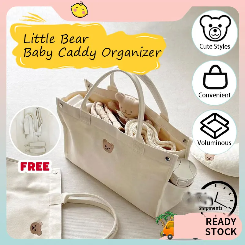 

Mommy Bag Diaper Cute Baby Bag Korean Stroller Diaper Storage Organizer Large Handbag Multi Functional Canvas Maternity Lady Bag