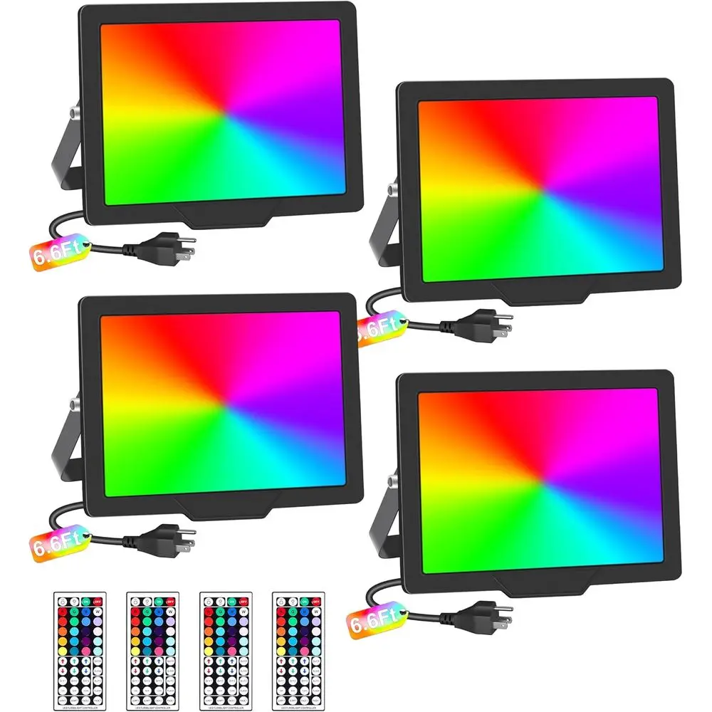 

30W RGB lood Light with Remote & 6.6t Cable, Halloween RGB loodlight, IP66 Waterproo Chrisas Lighting, 5000K LED lood Light, Out