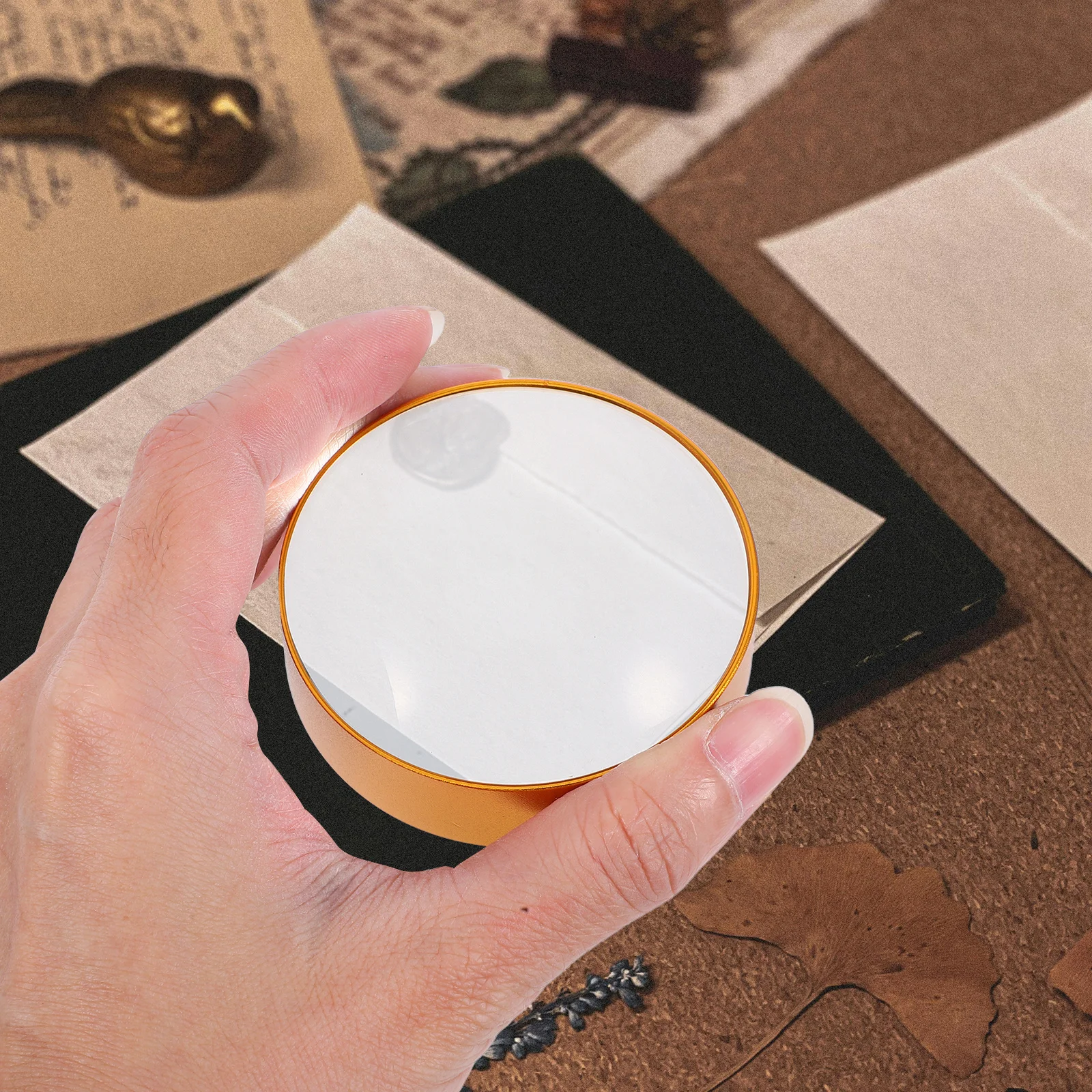 

60Mm Desk Magnifying Glass 6X Spherical Optical Lens Handheld Reading Tool for Small Text Portable Book Page Viewer Crystal Dome