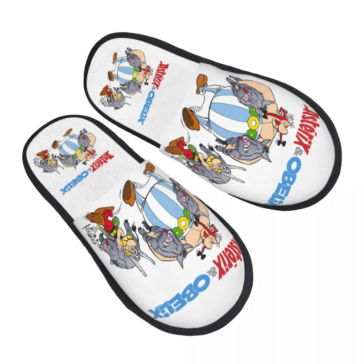 

Custom Asterix And Obelix Hunting House Slippers Soft Warm Funny Anime Cartoon Memory Foam Fluffy Slipper Indoor Outdoor Shoes