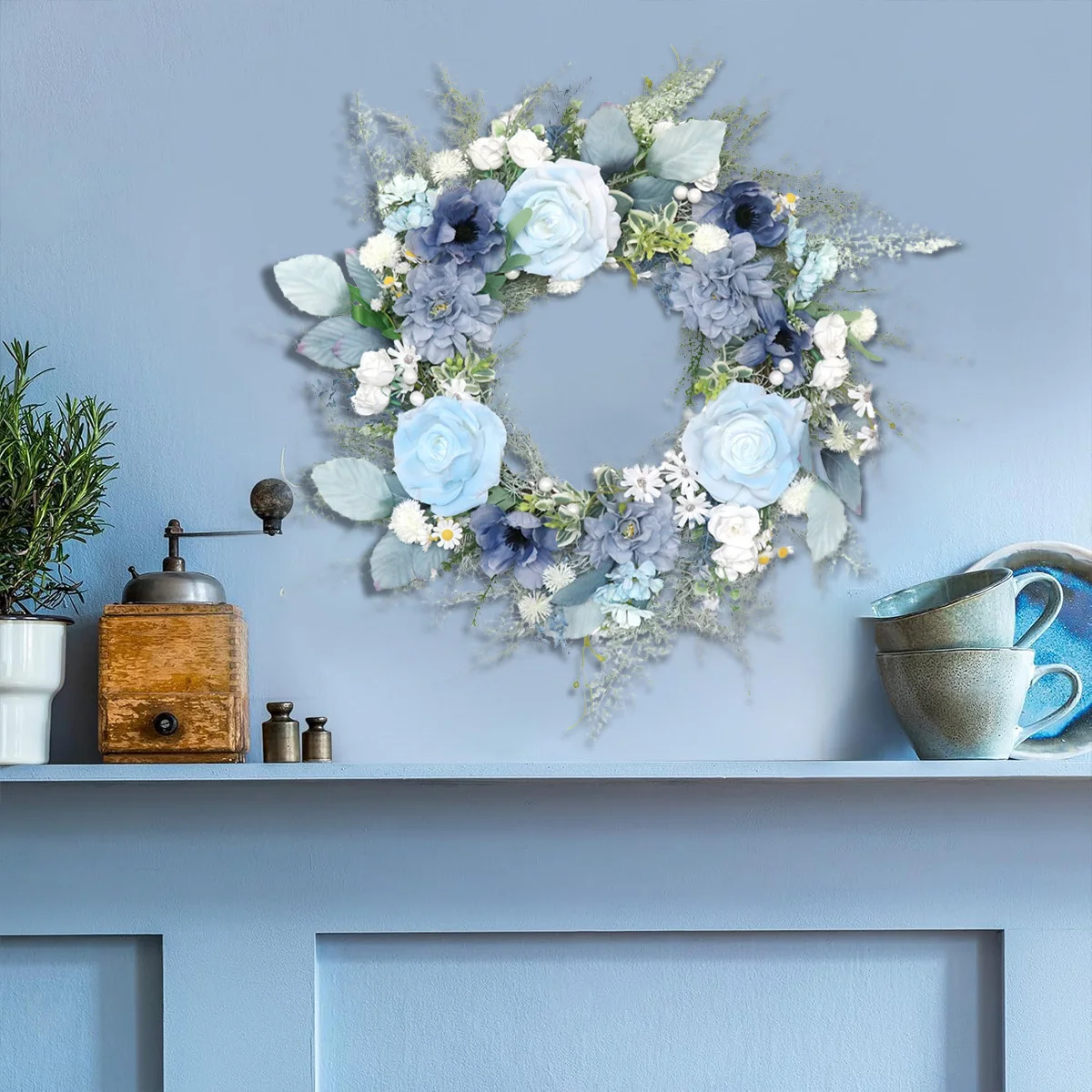

1Pc Artificial Wreath 19.6in Ornament Door Hanging Wreath Garland Adornment Simulation Wreath Decorative Pendant