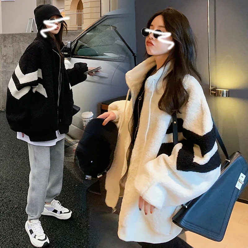 Cashmere Imitation Winter Thicken Warm Velvet Maternity Hoodies Chic Ins Loose Sweatshirt Clothes Pregnant Women Pregnancy Coats