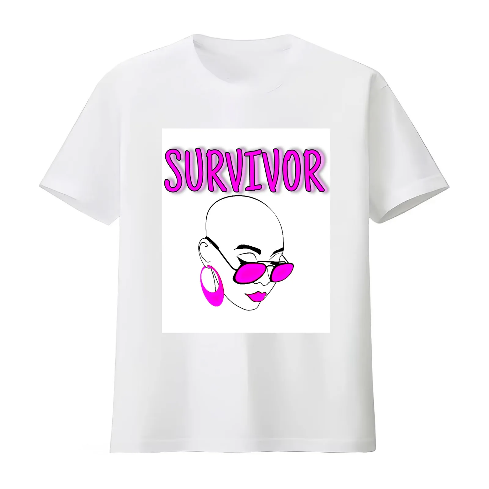 Cancer Survivor Bald is Beautiful T-Shirt Summer Casual Cotton Tee Oversized Streetwear Tops Vintage Graphic Print