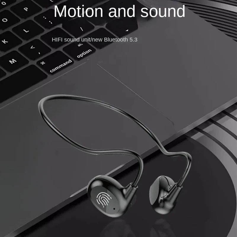 Neckband Earphones AIR ONE Bluetooth5.3 Headphones Air Conduction Wireless Earbuds HiFi Sound Sports Headest Waterproof With Mic