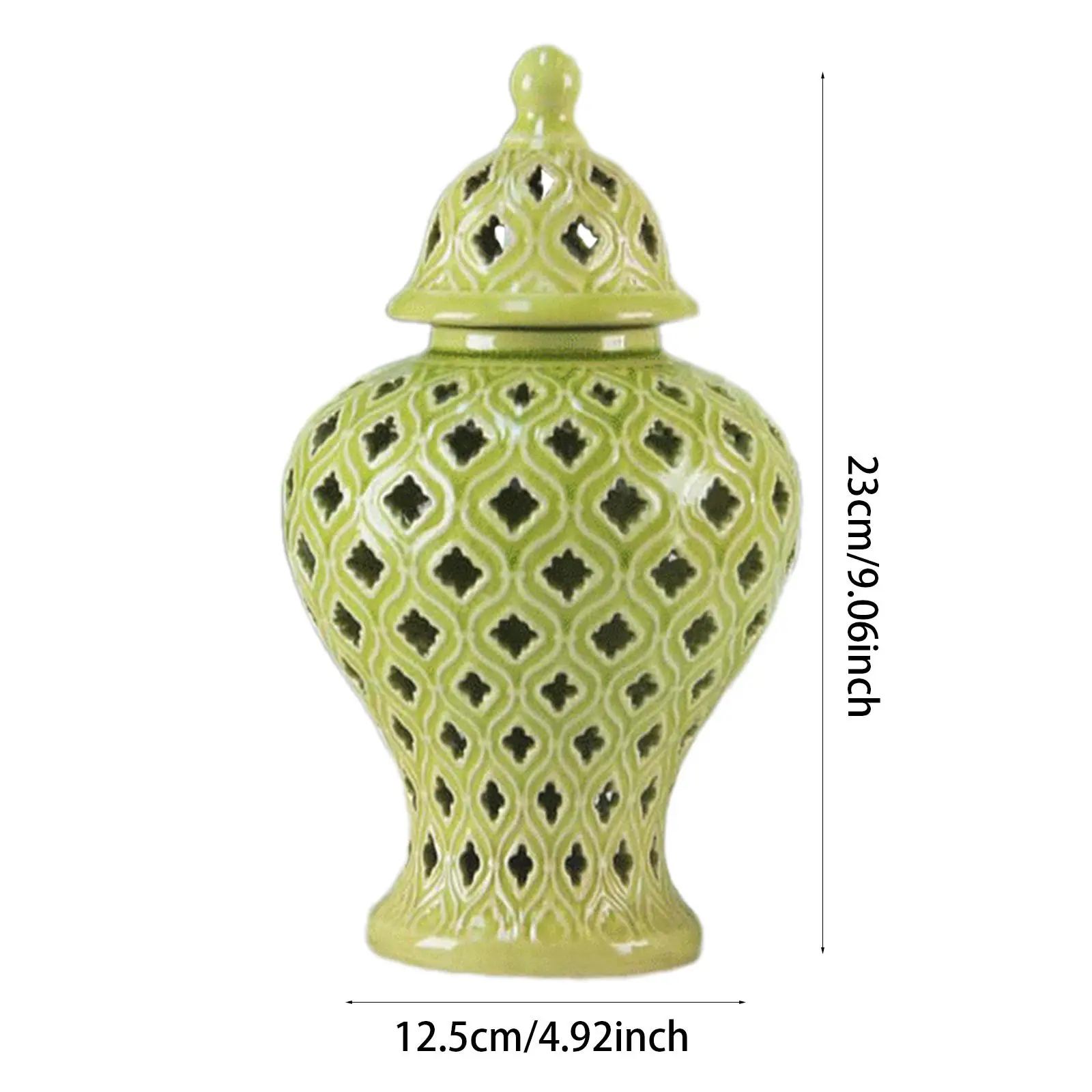 Porcelain Vase Jar Tabletop Decoration Collectible Multifunctional Ginger Jar 12.5x23cm for Table Centerpiece Fine Workmanship