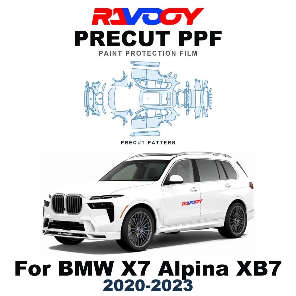Precut PPF For BMW X7 Alpina XB7 2020-2023 8.5mil TPU Paint Protection Film Hood Bonnet Bumper Headlight Self-Healing Clear Kit