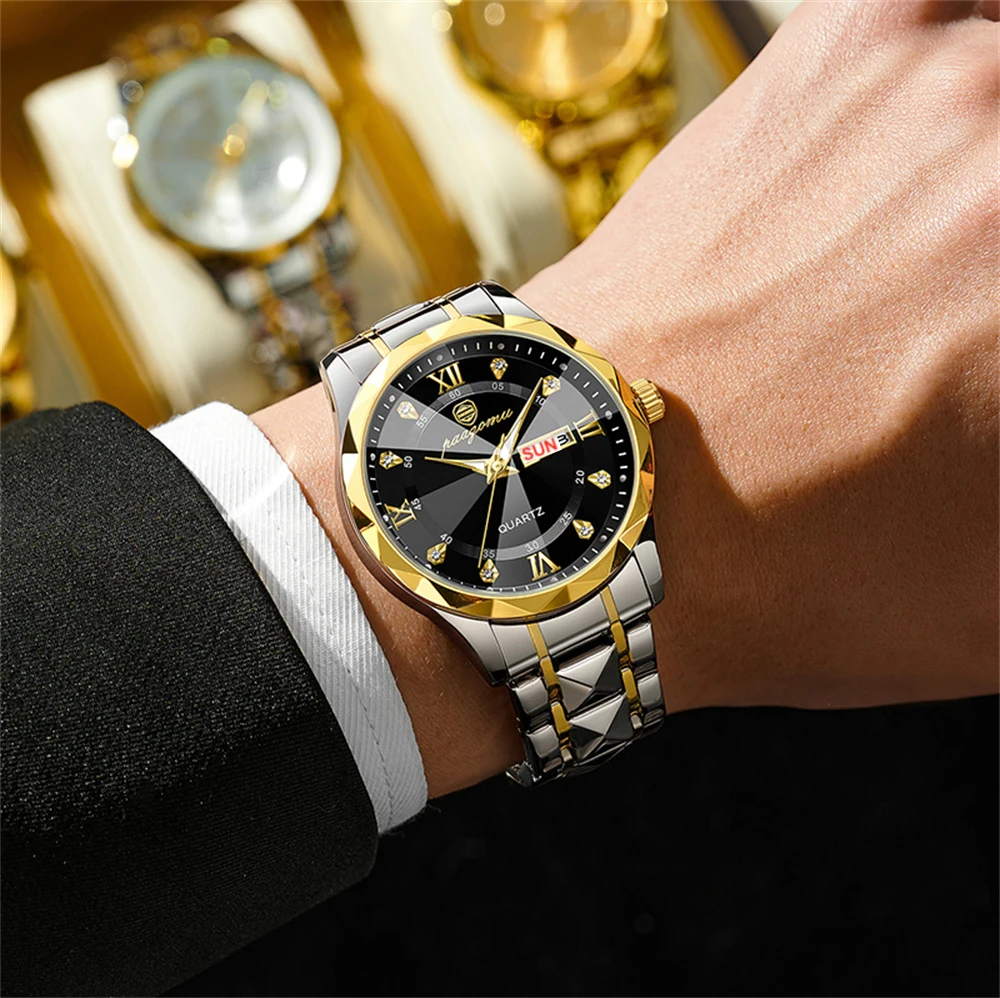 PENGAGAR رجال الأعمال ساعة كرونوغراف تاريخ سيليكون حزام كوارتز رجل ساعة مقاوم للماء مضيئة موضة ساعات للرجال Reloj