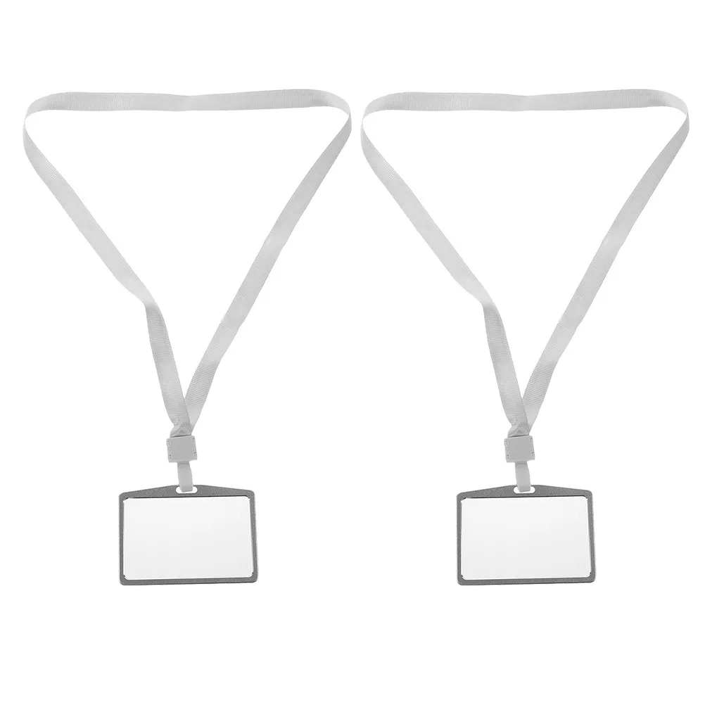 2Set Aluminium Alloy Card Holder Secure Badge Holder Office Employee Id Staff Identification Id Card Cover