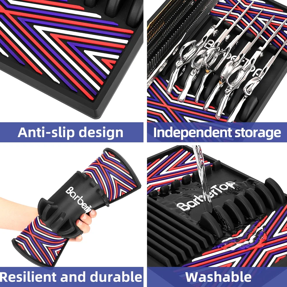 Barber Shop Magnetic Desktop Storage Pad Waterproof Anti Slip Hairdressing Tool Pad for Salon Styling Station Organizer