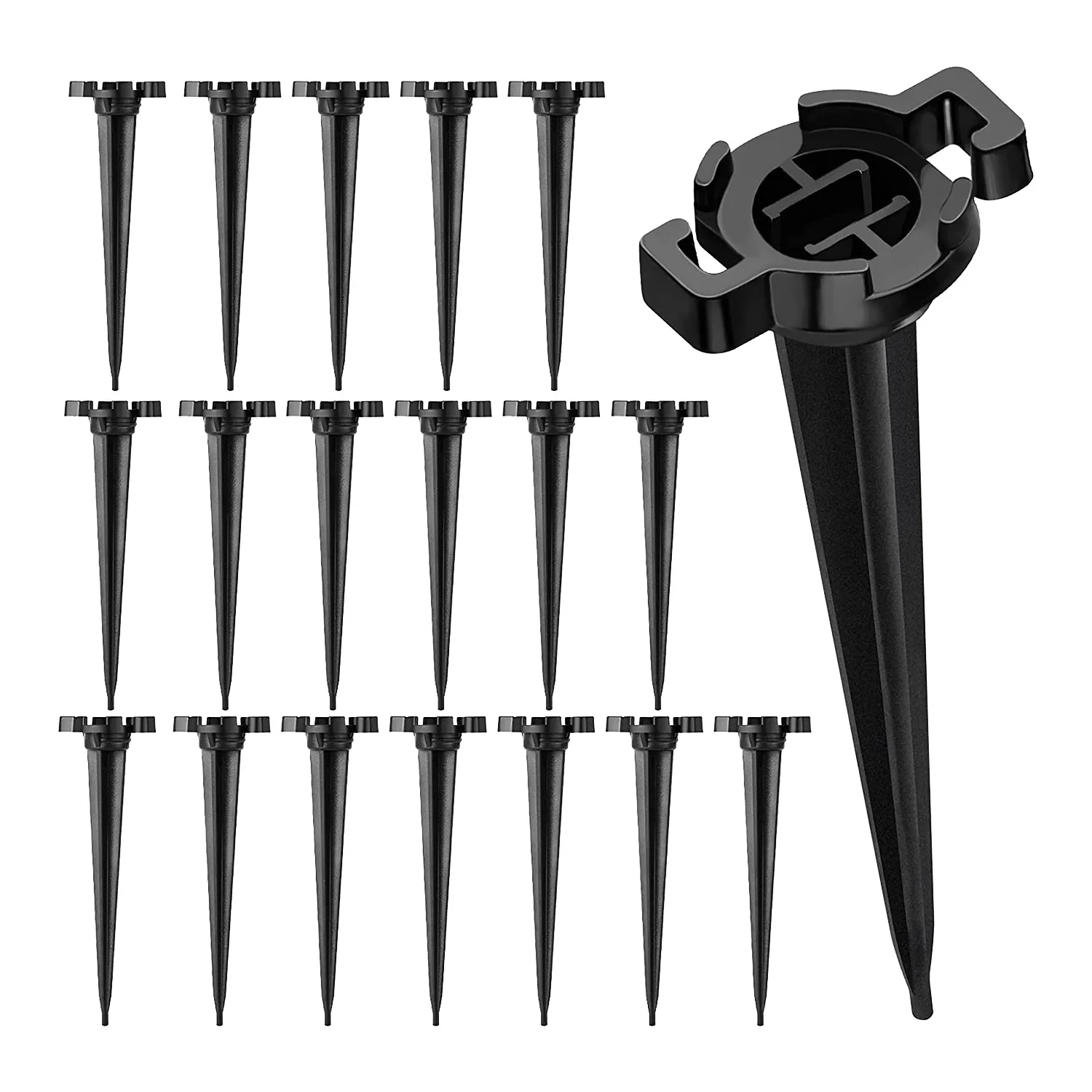 60 Pieces Christmas Light Stakes Black 5 Inches Plastic Light Stakes Compatible with C7, C9 Lights Holiday Outdoor Lawn