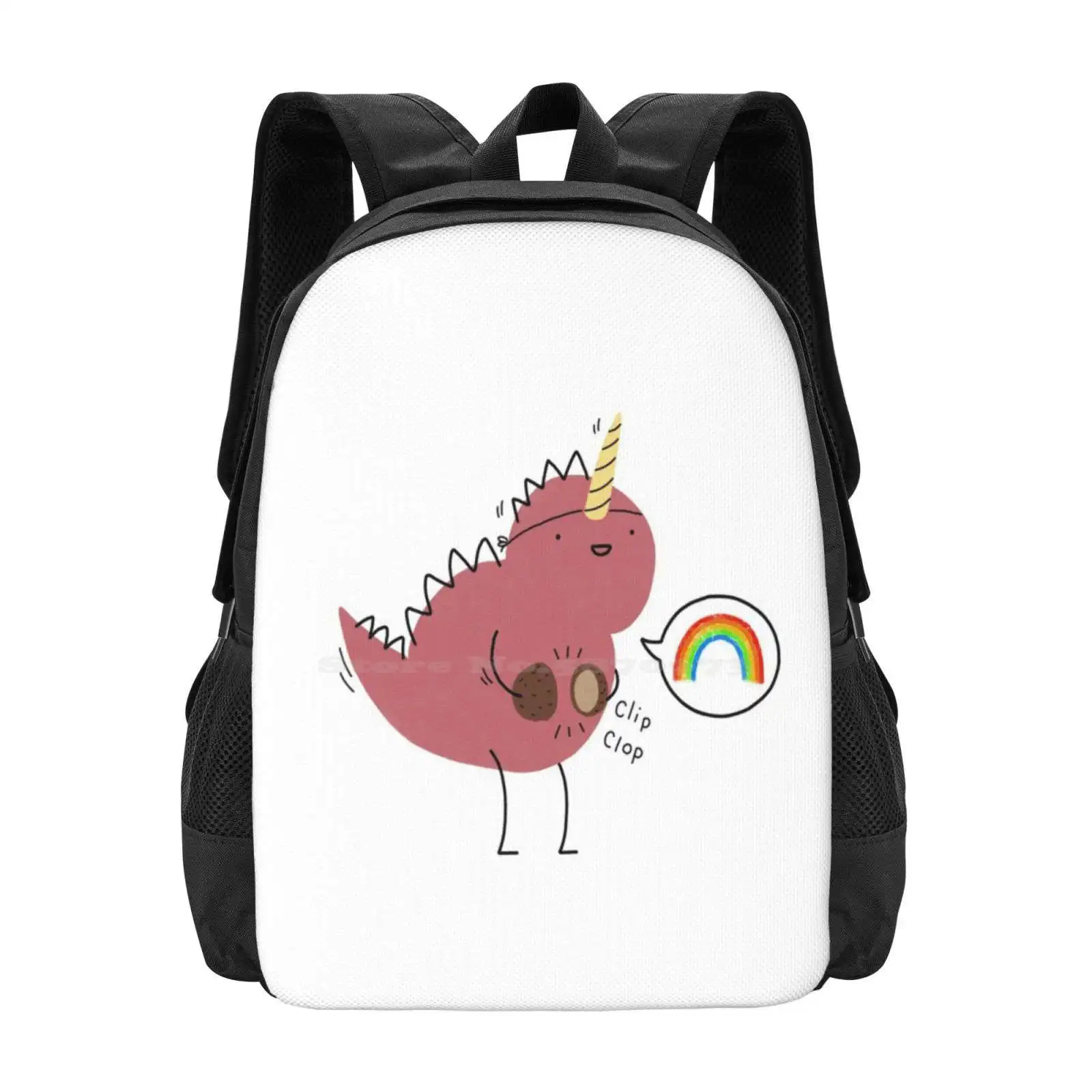 Dinosaur Dressed Up As A Unicorn Hot Sale Backpack Fashion Bags Dinosaur Unicorn Coconut Up Fancy Imagination Fun Silly Cute