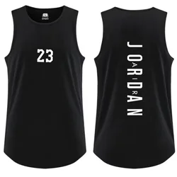 2024 fashionable short sleeved basketball T-shirt, sports top vest, black fitness T-shirt, men's style, high-quality summer vest