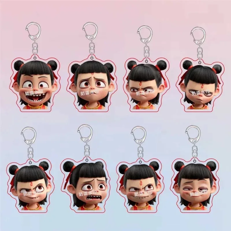 

Nezha Devil Boy Conquers The Dragon King Nezha Peripheral Cute Movie Decoration School Bag Pendant Acrylic Keychain Small Gift