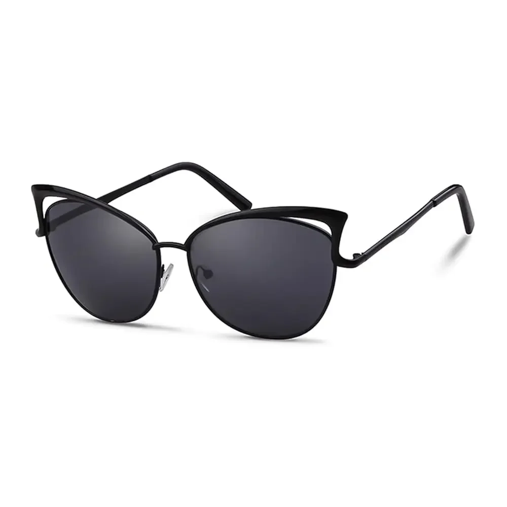 

Солнцезащитные очки-«кошачий глаз» оверсайз класса люкс для женщин и мужчин, модные ретро-очки с металлической оправой, защита от УФ-излучения UV400