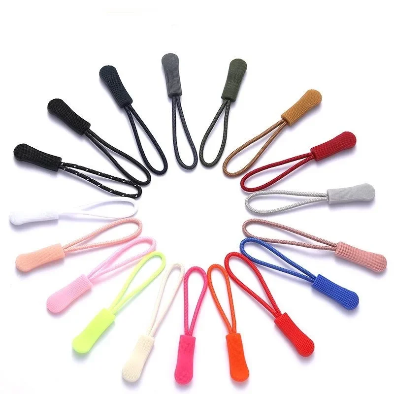 10pcs Zipper Pull Puller End Fit Rope Tag Replacement Clip Broken Buckle Fixer Zip Cord Tab Travel Bag Suitcase Tent